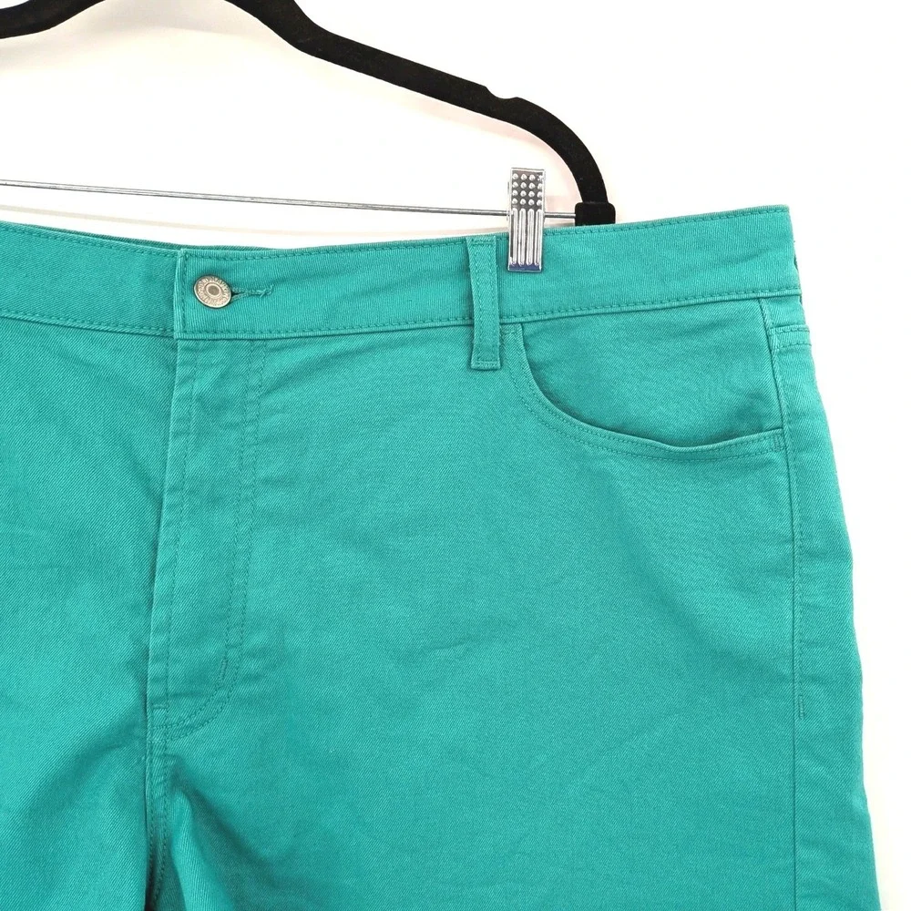 High Rise Denim Shorts Teal Stretch Fitted Casual Old Navy Size‎ 22